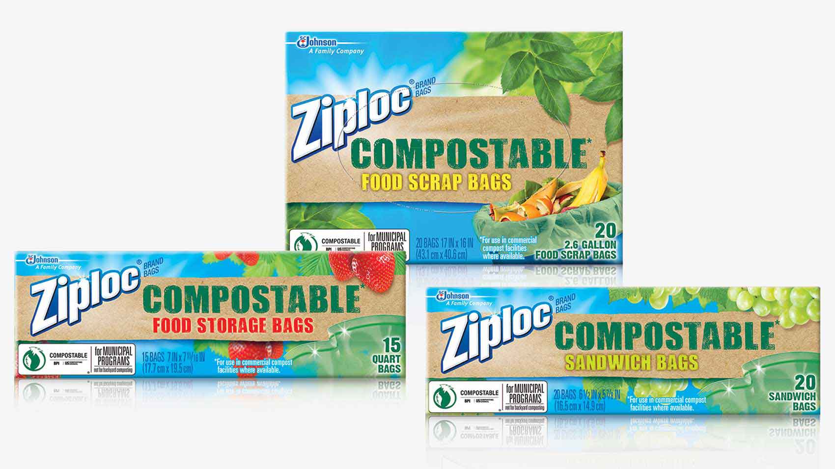 Ziploc® Compostable Plastic Bags Support Municipal Composting, Reduce